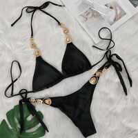 Women Swimwear Female Sexy Diamond Rhinestones Swimsuit Two-pieces Bikini set  - Thumbnail 4