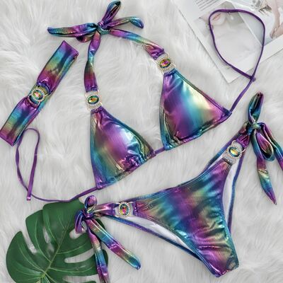 Women new diamond rhinestone bikinis set 