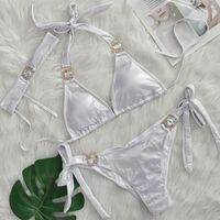 Women New Diamond Rhinestone Bikinis Set  - Thumbnail 1
