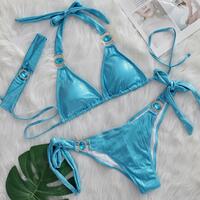 Women New Diamond Rhinestone Bikinis Set  - Thumbnail 2
