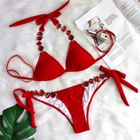  Rhinestones Diamond Bikini Women Swimwear Female Swimsuit Two-piece Bikini set - Thumbnail 3
