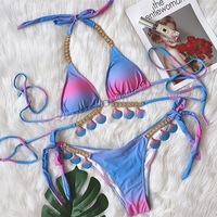 Women Fashion Sequins Chain Decorated Bikini Set Push Up Swimsuit  - Thumbnail 10