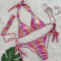 Women New Diamond Rhinestone Bikinis Set  - Thumbnail 7