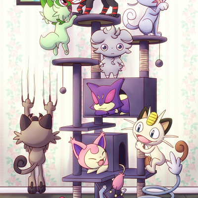 Poke cats print
