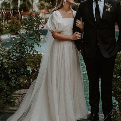 Vintage long boho wedding dresses, bridal gowns