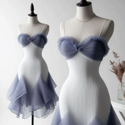 Cute chiffon pleats short homecoming dresses