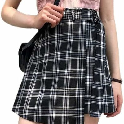 Korean plaid school girl skirt