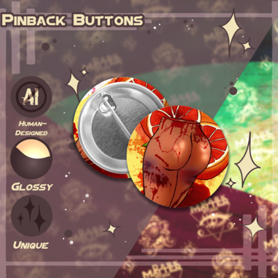 Acf 🩸 blood orange 🍊 | pinback buttons