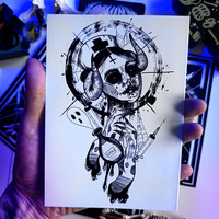 Postcard Set: Spooky nurse and Dracula ( 2 pieces ) - Thumbnail 2