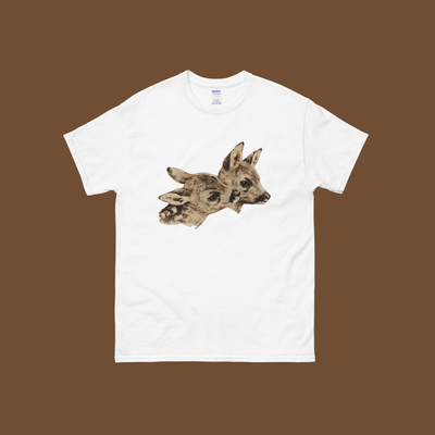 Friendly deer t shirt white