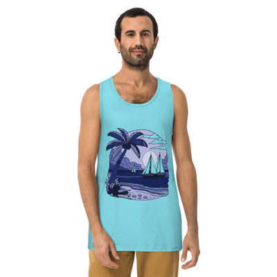 Mens premium tank top - Blue print