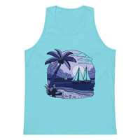 Mens premium tank top - Blue print - Thumbnail 1