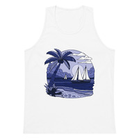 Mens premium tank top - Blue print - Thumbnail 3