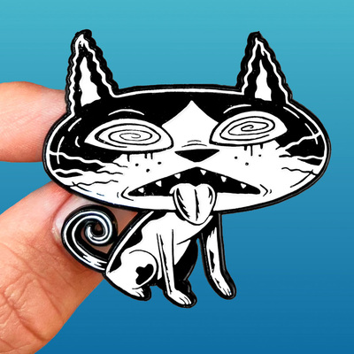 Midnght cats enamel pin