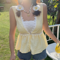 lace-trimmed top - Thumbnail 5