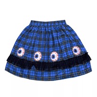 Y2K Eyes Patched Plaid Skirt - Thumbnail 6