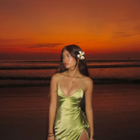 Sexy V-neck Long Beach Green Lace-up Back Sleeveless Satin Prom Dresses - Thumbnail 2