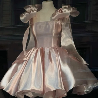 Cute pink short evening homecoming dress