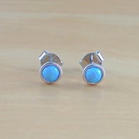 GIFT BOX SET/Sterling Silver Blue Opal Compass Necklace/Opal Necklace/Blue Opal Necklace/Opal Jewellery/Opal Jewelry/Opal Earrings/October Birthstone - Thumbnail 4