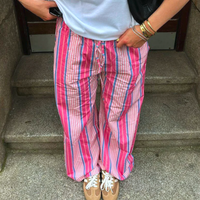PINK STRIPED DRAWSTRING PANT - Thumbnail 1