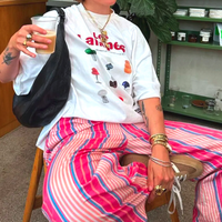 PINK STRIPED DRAWSTRING PANT - Thumbnail 2