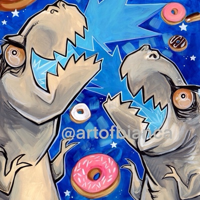 Dinos and donuts 8x10 print