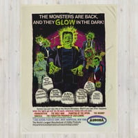 60x80 Aurora GLOW Monsters 1969 Comic Book Ad Throw Blanket - Thumbnail 2