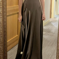 A Line Straps Long Stain Prom Dresses, Formal Dress - Thumbnail 1