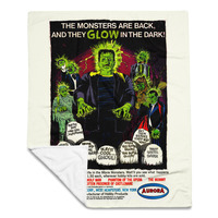 50x60 Aurora GLOW Monsters 1969 Comic Book Ad Throw Blanket - Thumbnail 1