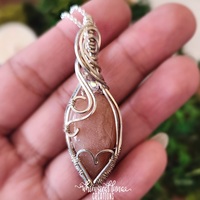 Sterling Silver Pendant w/Strawberry Quartz - Thumbnail 2