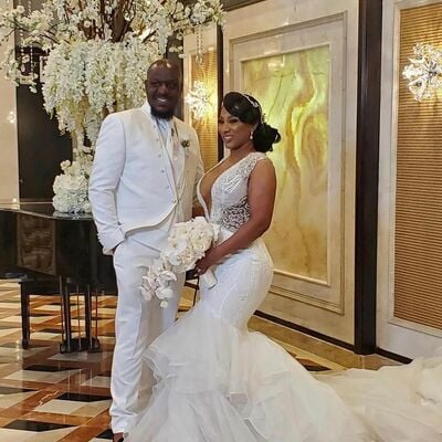 Luxury wedding dress, mermaid lace african girls bridal dress bridal gown