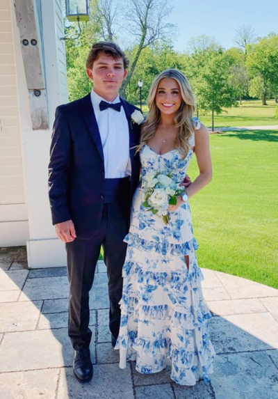 Elegant Printing Sleeveless Long Prom Dress with Split