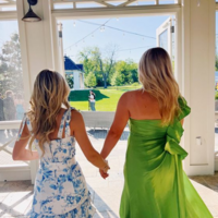 Elegant Printing Sleeveless Long Prom Dress with Split - Thumbnail 1