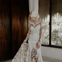 Vintage Chic Bohemian Lace Wedding Dresses - Thumbnail 1