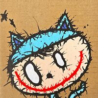 🐱 Painting by Celipe Perroloco"Blue Cat"  - Thumbnail 1