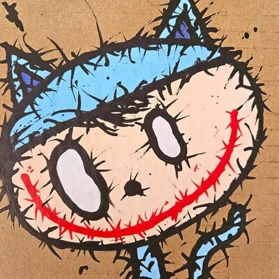 🐱 painting by celipe perroloco"blue cat" 