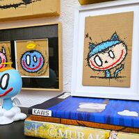 🐱 Painting by Celipe Perroloco"Blue Cat"  - Thumbnail 3