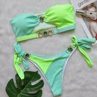 Women Swimwear Two-pieces Bikini set  With Diamond Rhinestone? - Thumbnail 4
