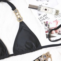 Sexy Crystal Diamond Swimsuit for Ladies, Sexy Bikini Set Beach Wear  - Thumbnail 8