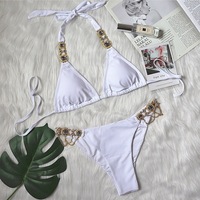 Sexy Crystal Diamond Swimsuit for Ladies, Sexy Bikini Set Beach Wear  - Thumbnail 9