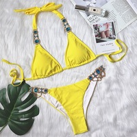 Sexy Crystal Diamond Swimsuit for Ladies, Sexy Bikini Set Beach Wear  - Thumbnail 10