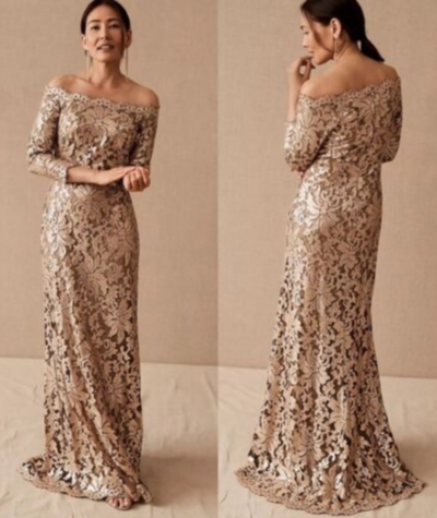 Sheath Lace Mother of the Bride Dresses with 3/4 Sleeves