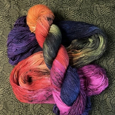 G.i.n.a.s.f.s. hand dyed fingering weight sparkle sock yarn