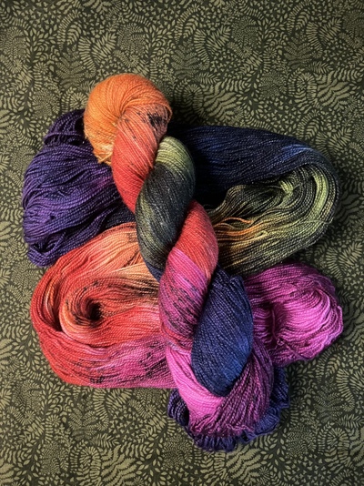 G.I.N.A.S.F.S. Hand Dyed Fingering Weight Sparkle Sock Yarn