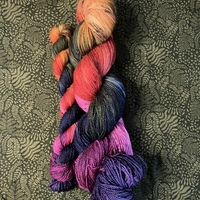 G.I.N.A.S.F.S. Hand Dyed Fingering Weight Sparkle Sock Yarn - Thumbnail 1