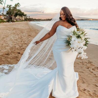 Elegant wedding dress, mermaid plus size sleeveless african girls bridal dress bridal gown