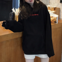 Gothic Girl Oversized Hooded Sweatshirt - Thumbnail 3