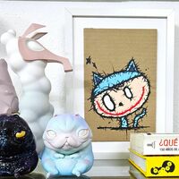 🐱 Painting by Celipe Perroloco"Blue Cat"  - Thumbnail 4