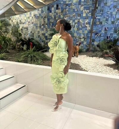 Mint Green Sheath 3D Handmade Flowers Prom Dresses Evening Gowns Formal Party Gowns