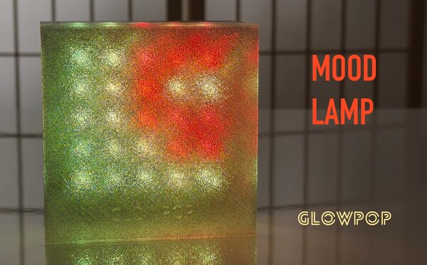 GlowPop - eye candy - mood light - RGB Lava Lamp - foldable LED diffuser - ambient sculpture - electronic art - tech decor